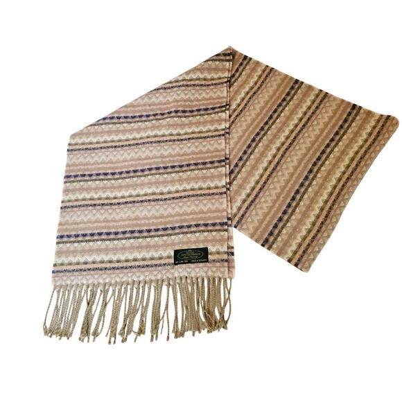 Cashmere 100% Hand Tailored German made. Ivory Beige Dark Gray. Unisex. Soft Lux - Picture 1 of 9